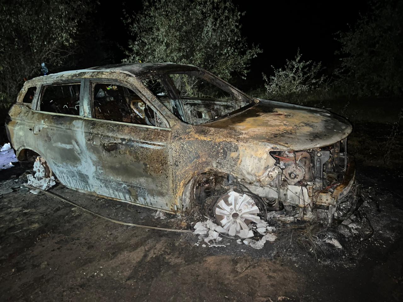Под Астраханью мужчина сгорел вместе с автомобилем