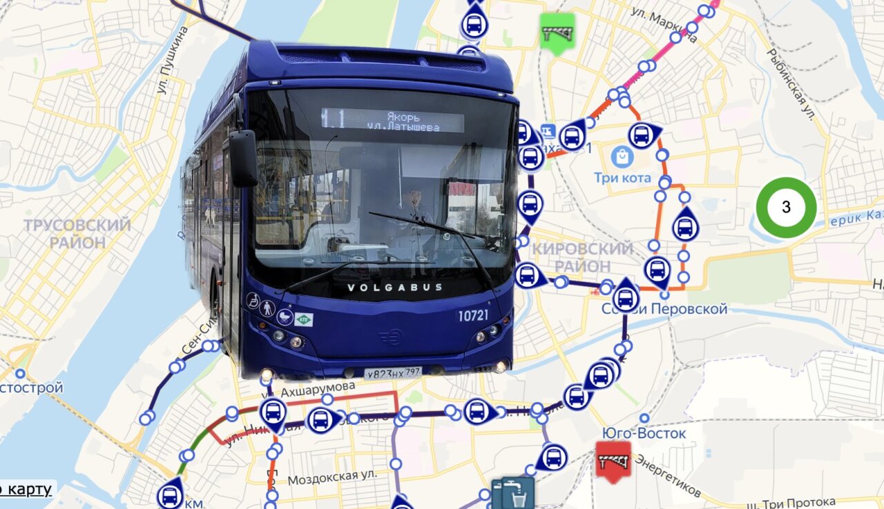 Автобус на карте