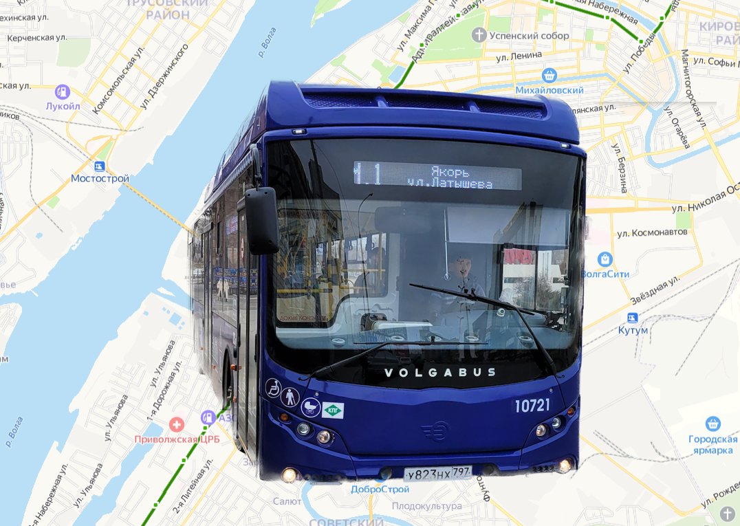 Автобус на фоне карты