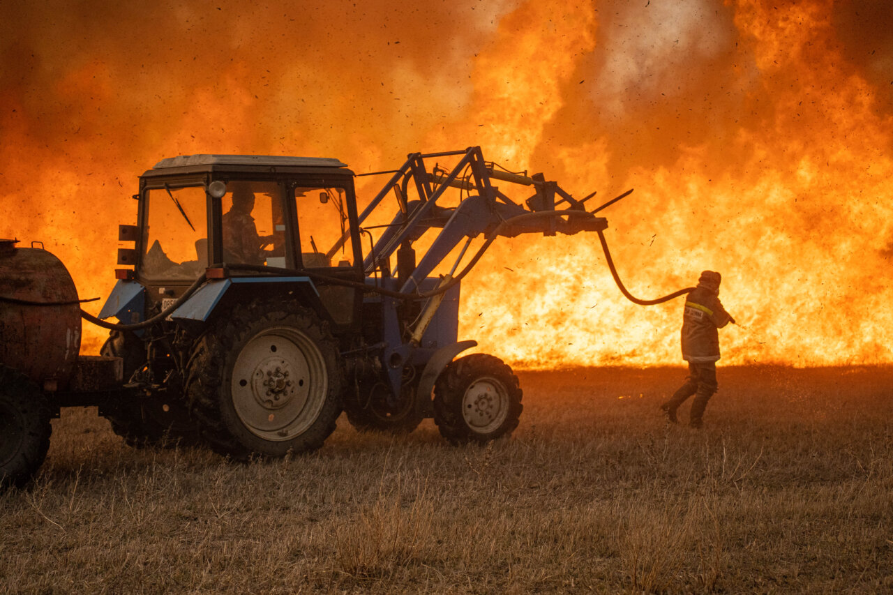 Огонь и штормовой ветер: Астраханский заповедник показал, как боролись с пожаром