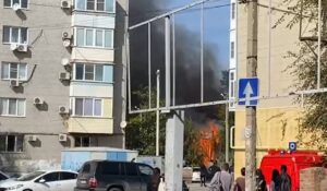В Трусовском районе Астрахани крупный пожар