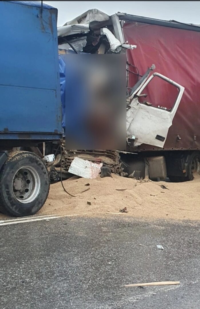 В Астраханской области столкнулись грузовики: один водитель погиб, второй зажат