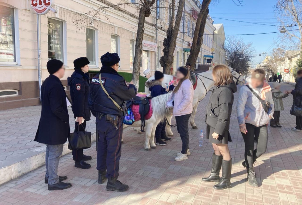 В центре Астрахани штрафуют любителей покататься на лошадях в неположенном месте