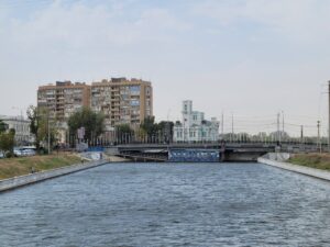 В центре Астрахани поймали огромную рыбу