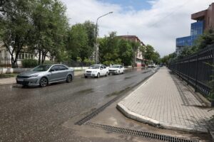 В Астрахани проверили, как новая ливневка справляется с непогодой