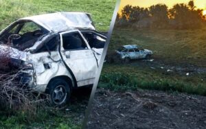 Водитель сбежал из опрокинувшейся машины, оставив пассажиров с тяжелыми травмами