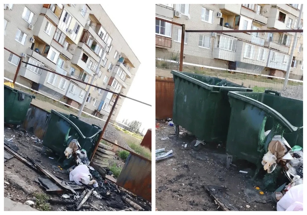 В Астраханской области произошла серия пожаров на контейнерных площадках